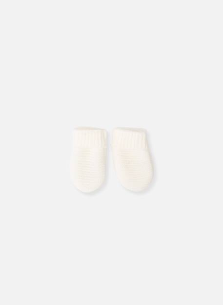 La Manufacture De La Layette - Moufles En Tricot Bébé Blanc