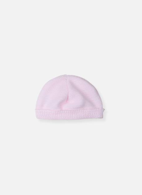 Bonnet rond bébé Blanc+Bleu layette+Framboise+Gris+Marine+Moutarde+Pêche+Rose layette+Rose poudre+Vert d'eau 18 - vertbaudet enfant 
