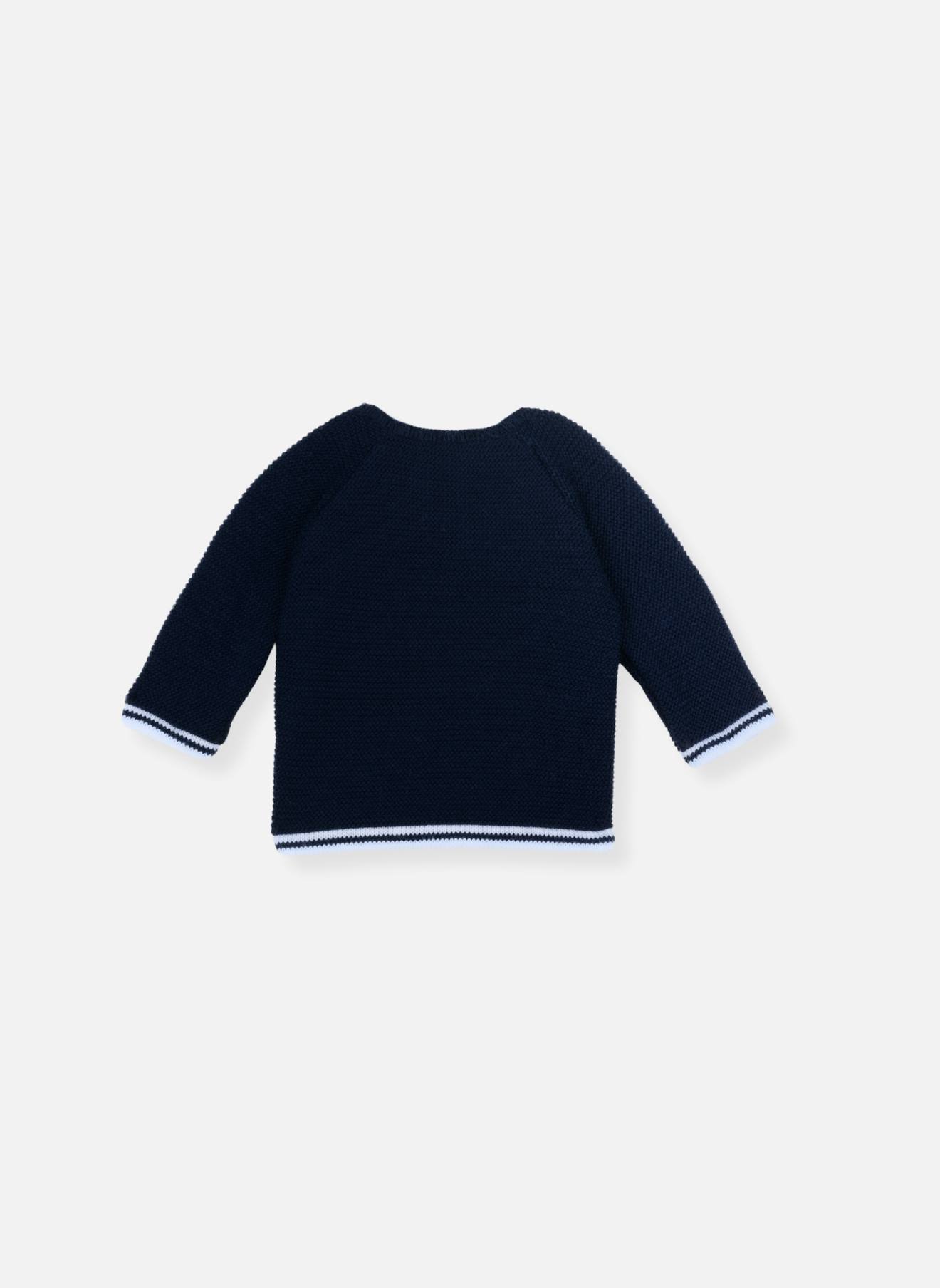 Brassière Bébé Liseré Marine/écru (La Manufacture De La Layette) - Image 1