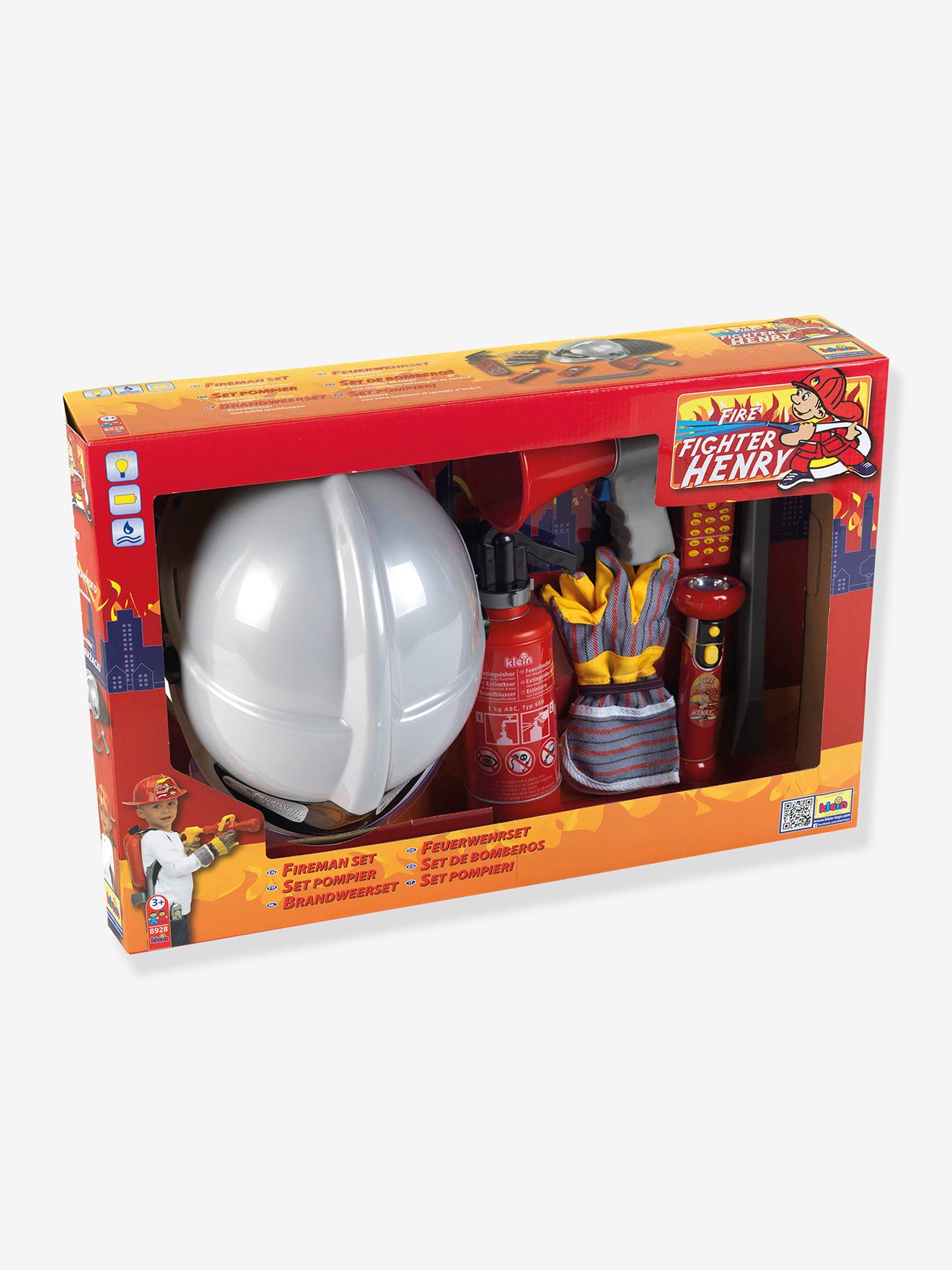 Set de pompier avec casque multicolore