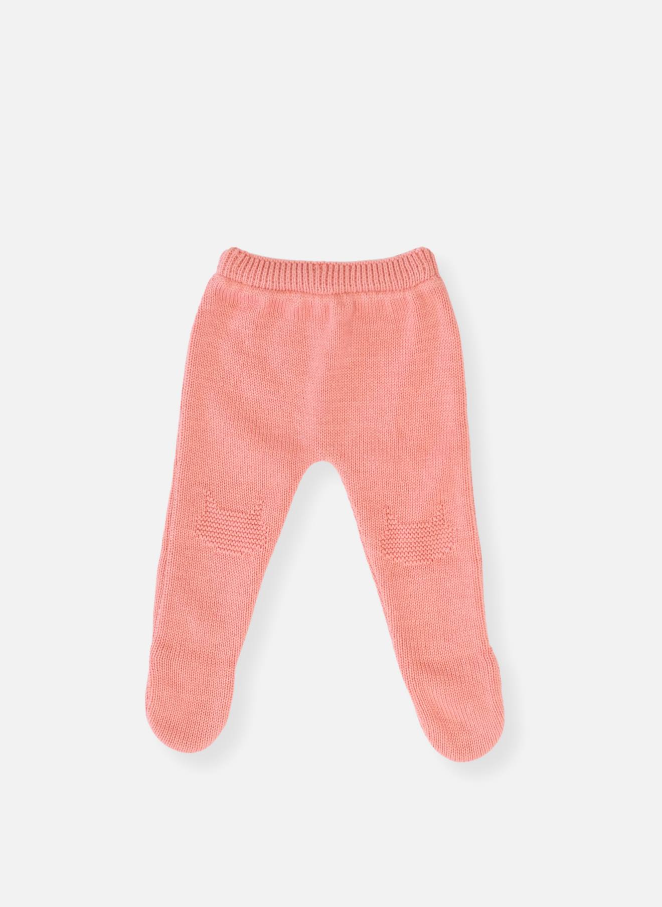 Pantalon À Pieds En Coton Bébé Bouton De Rose