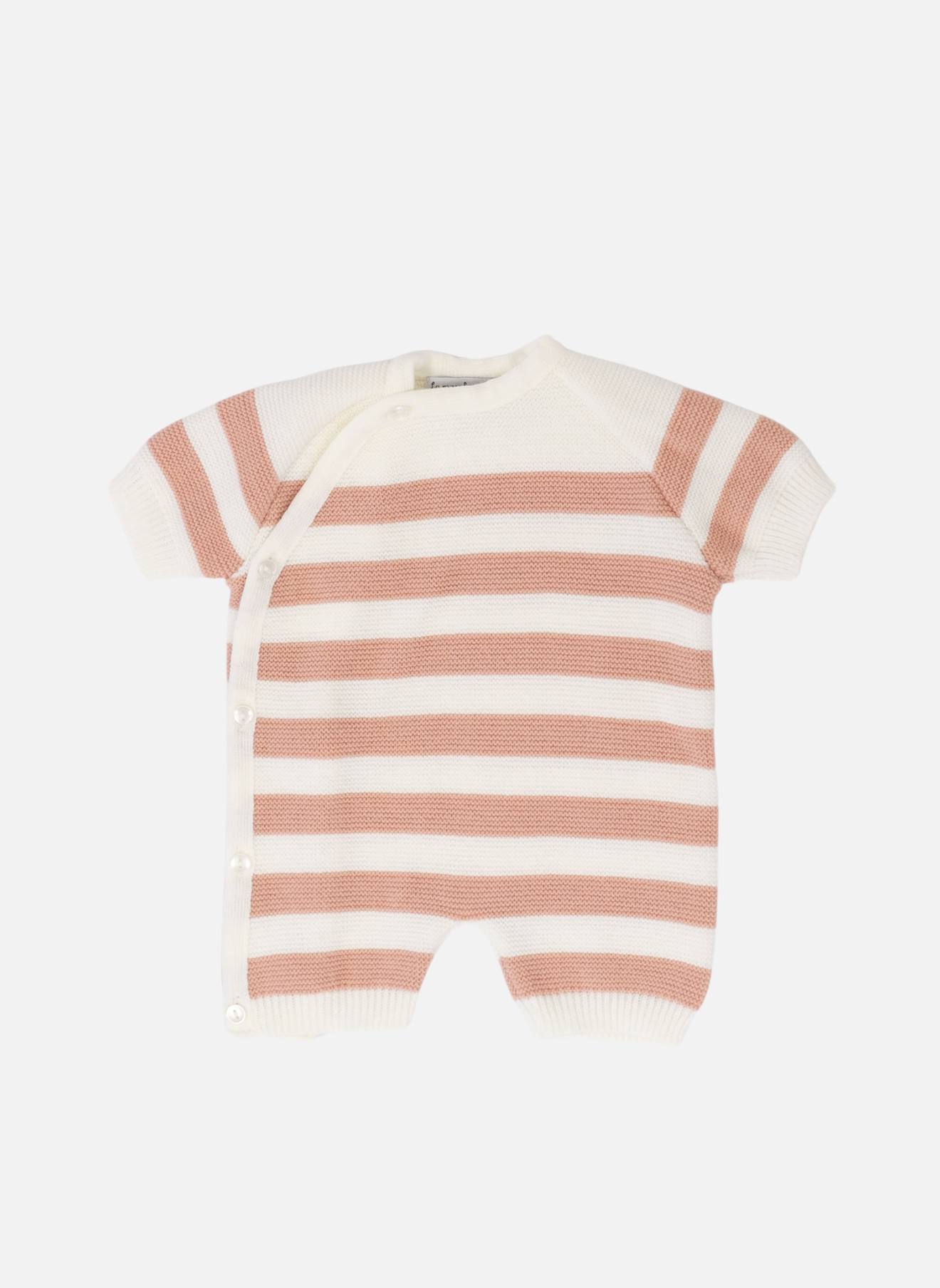Combi Short Bébé Écru/rose Misty