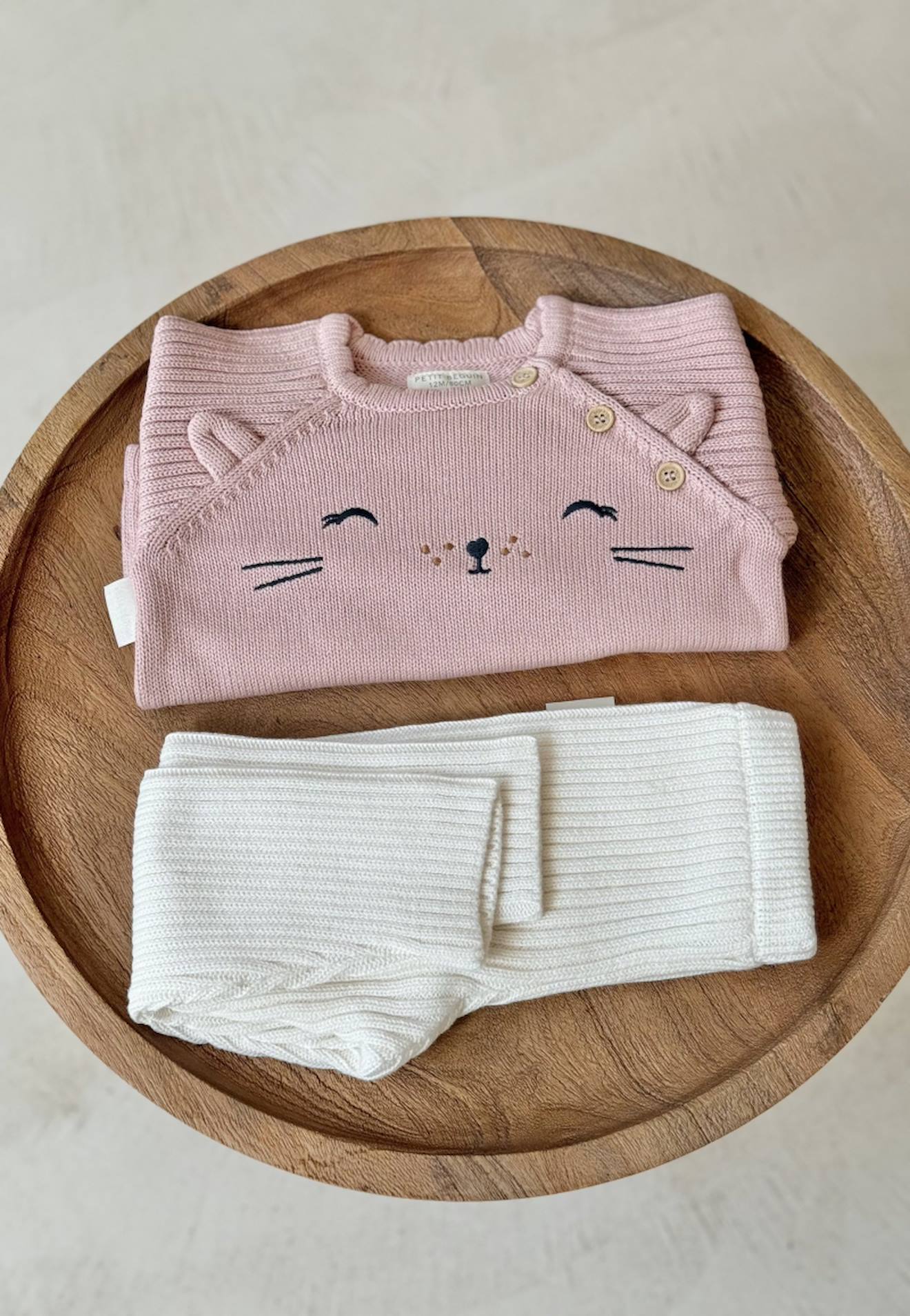 Ensemble Bébé Pull Et Legging En Tricot Swan Rose