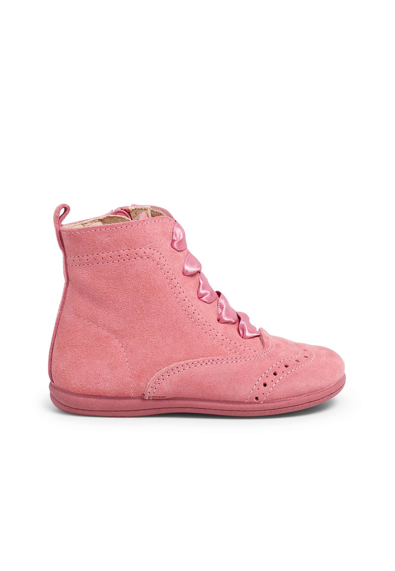 Bottines En Suéde A Fermeture Éclair Rose