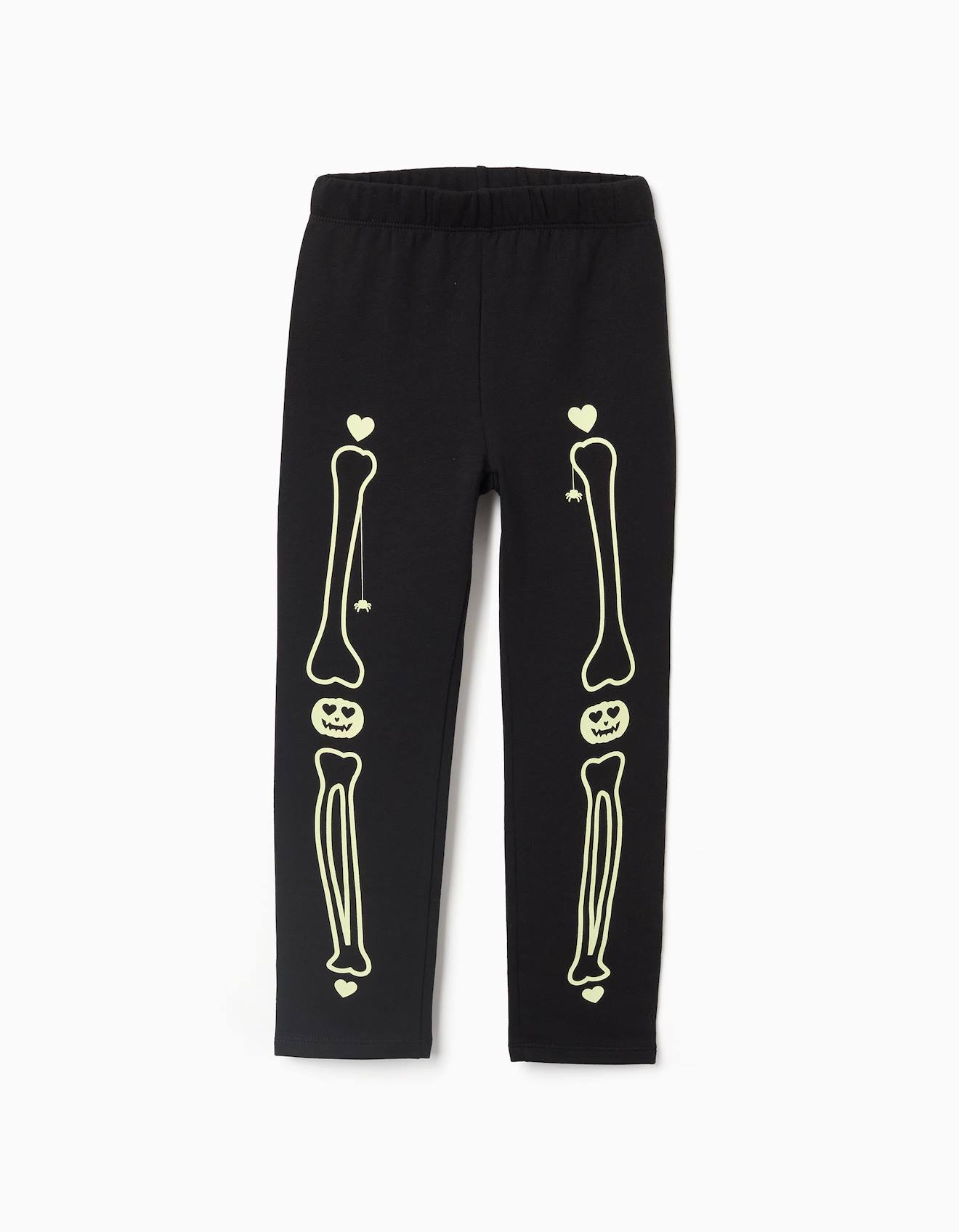 Legging En Coton Peigné À Imprimé Qui Brille Dans Le Noir Halloween Noir