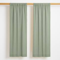 -Rideaux en gaze de coton bio vert