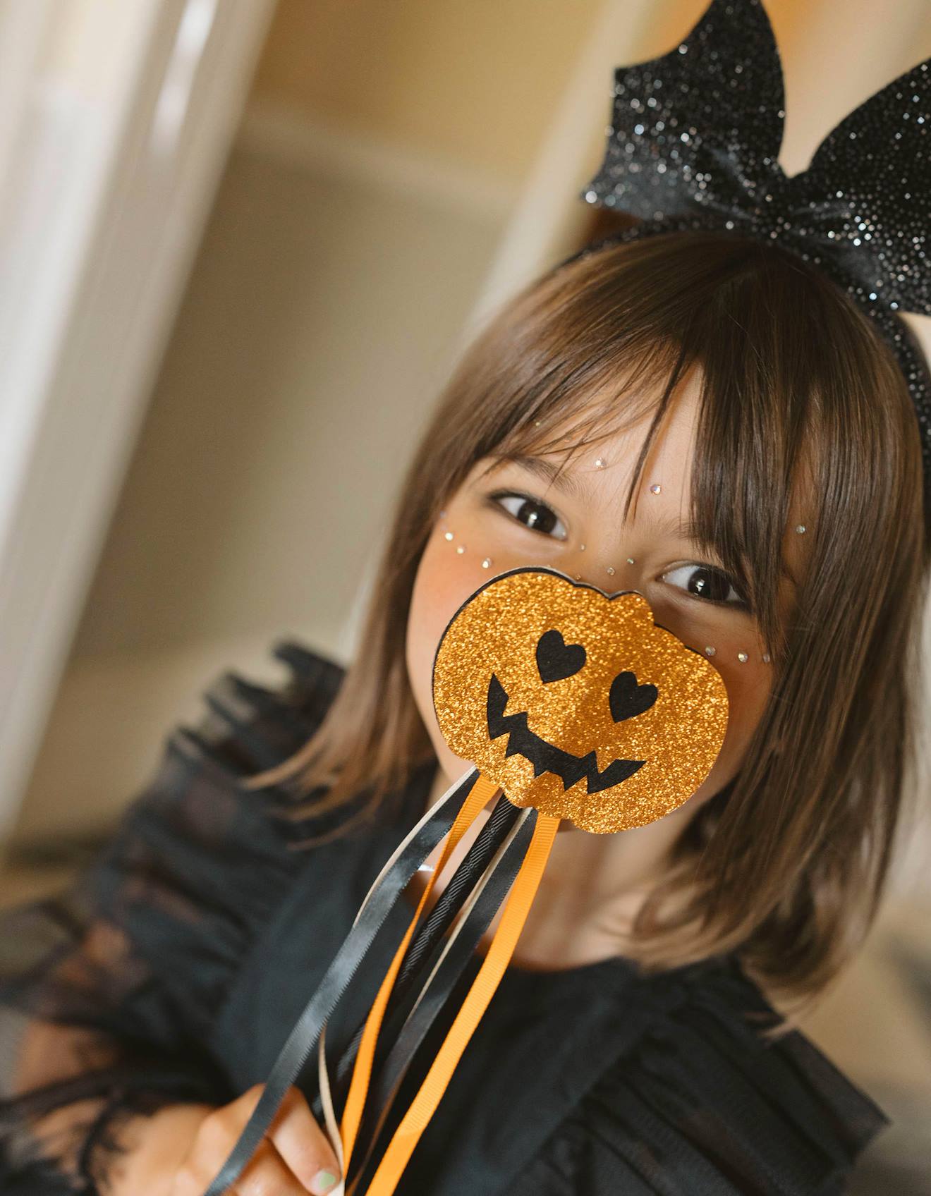 Baguette Magique Avec Paillettes Orange