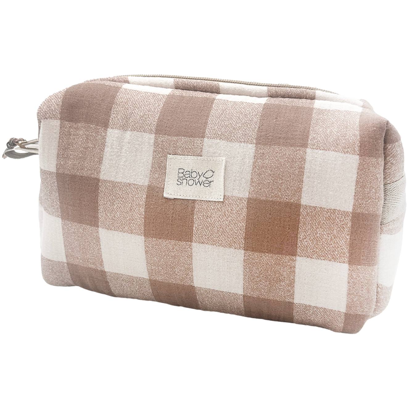 Trousse De Toilette Camilla Vichy Caramel Ecru, Marron (Babyshower) - Couverture