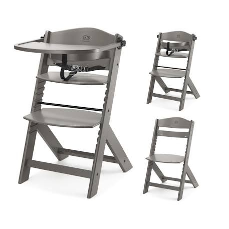 Kinderkraft - Chaise Haute Bois 3 En 1 Reglable Avec Harnais, Évolutive, Réglable Marron