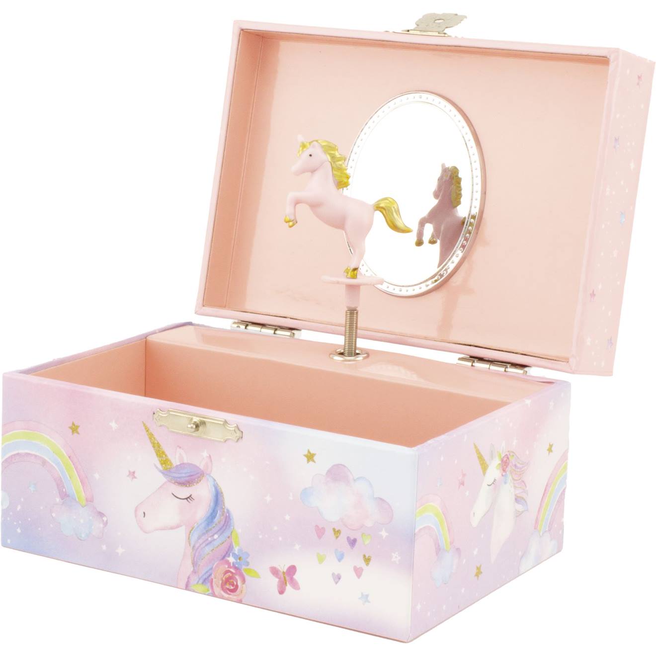 Coffret Musical Licorne Arc-en-ciel Rose