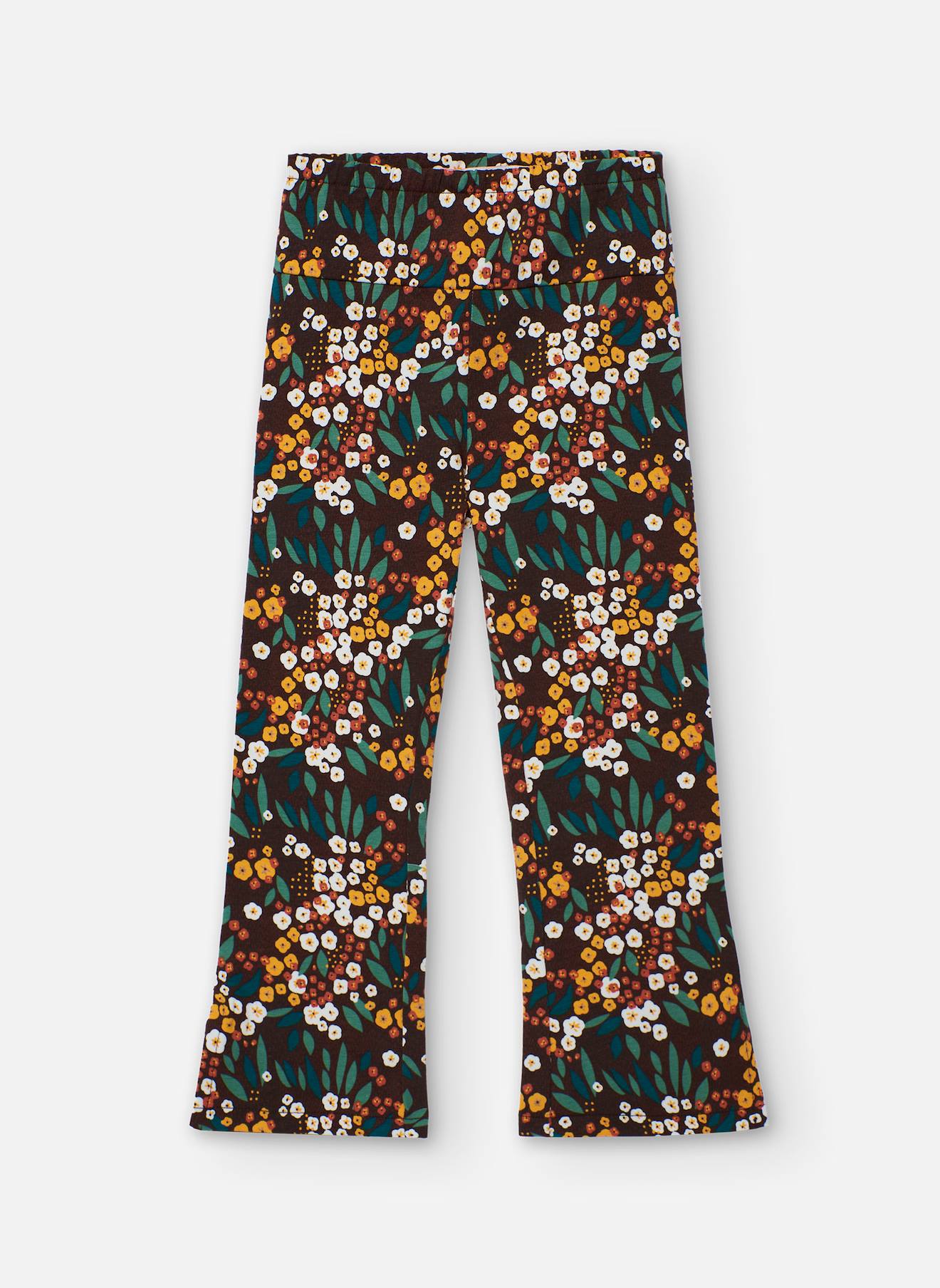 Legging En Tricot Fleurs Multicolore