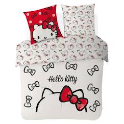Linge de maison et décoration-Linge de lit enfant-Housse de couette hello kitty nœuds coton