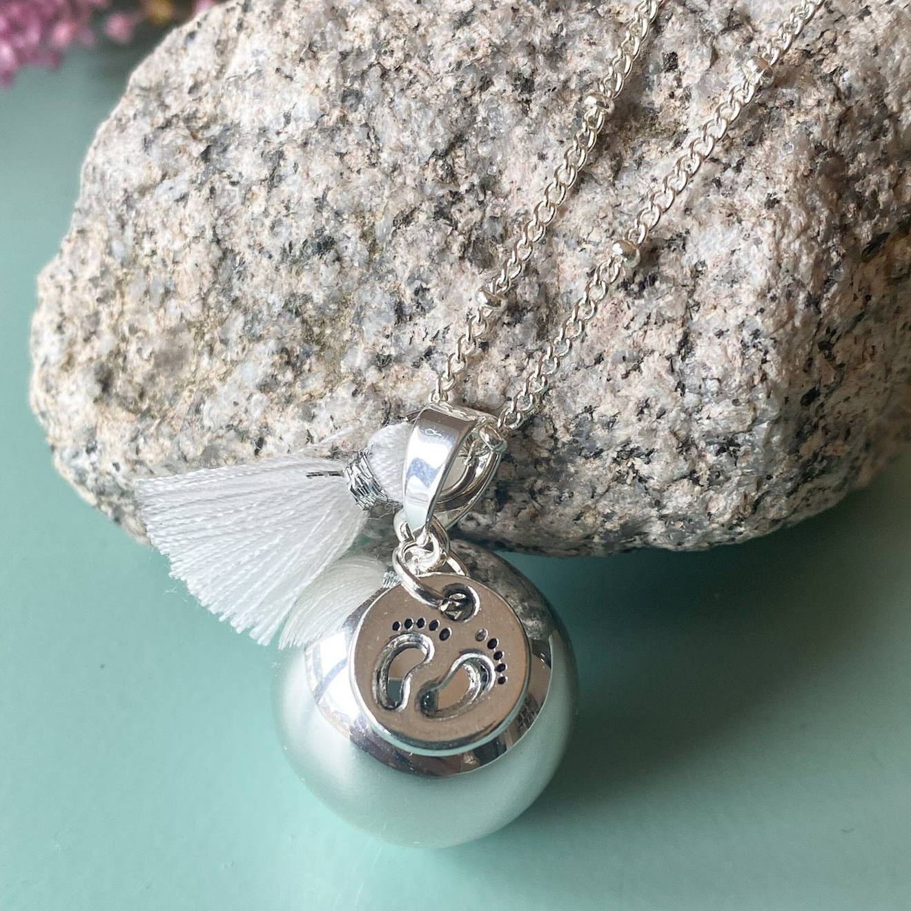 Bola De Grossesse Argent Petit Pieds Argent