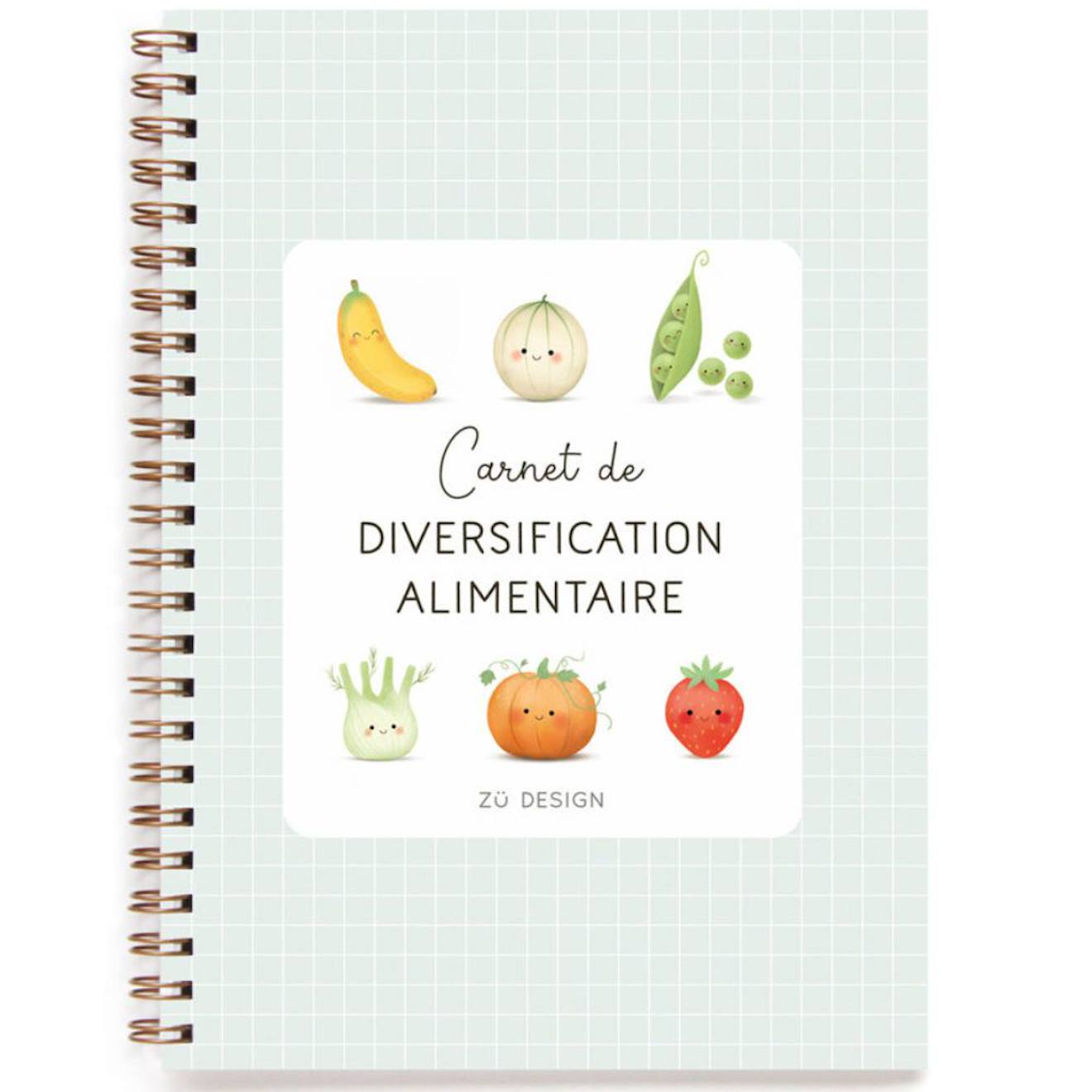 Carnet de diversification alimentaire vert, orange, rouge