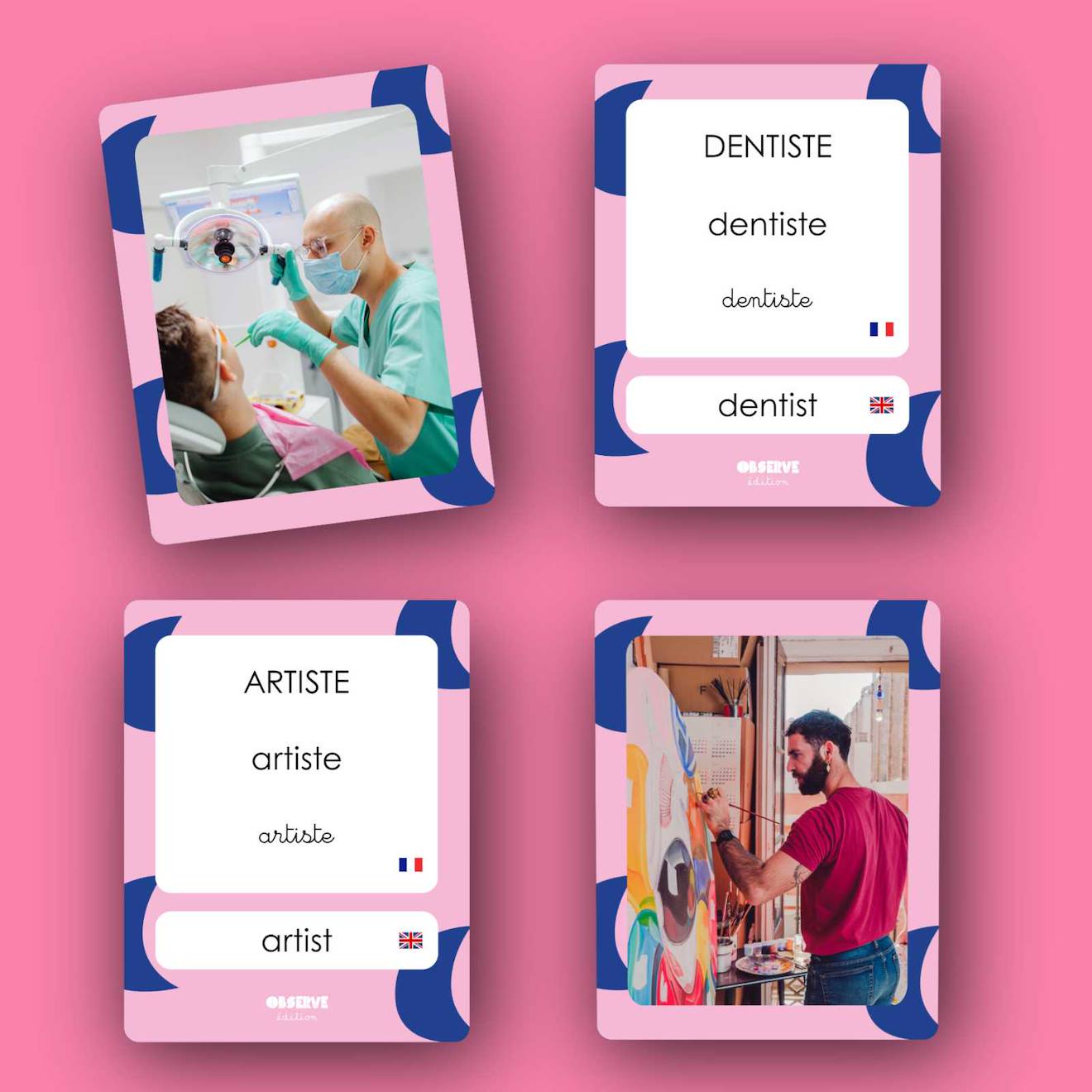 Mes 40 Premiers Mots: Métiers Multicolore (Observe Montessori) - Image 1