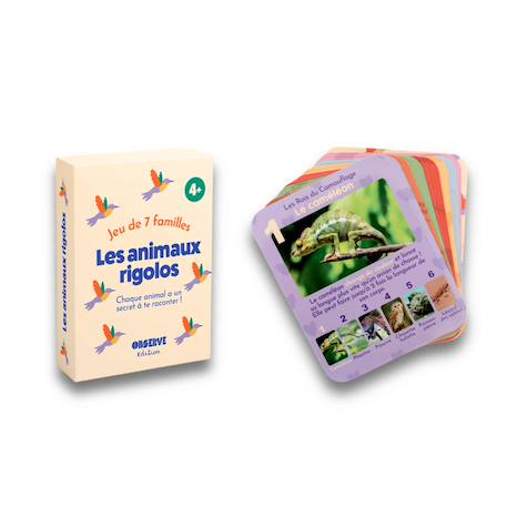 Observe Montessori - Jeu De 7 Familles, Les Animaux Rigolos Multicolore