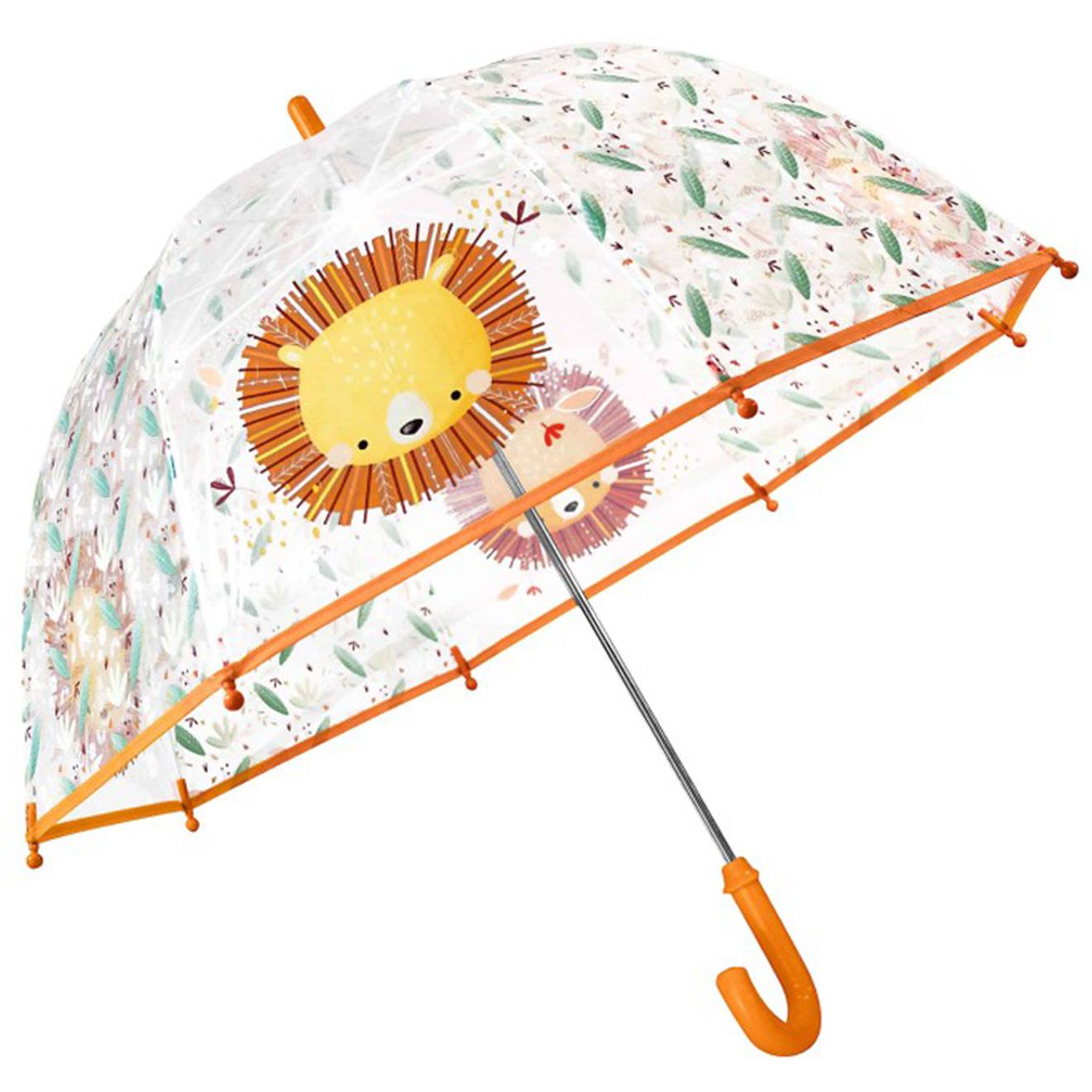 Parapluie Transparent Pour Enfant Animaux Orange