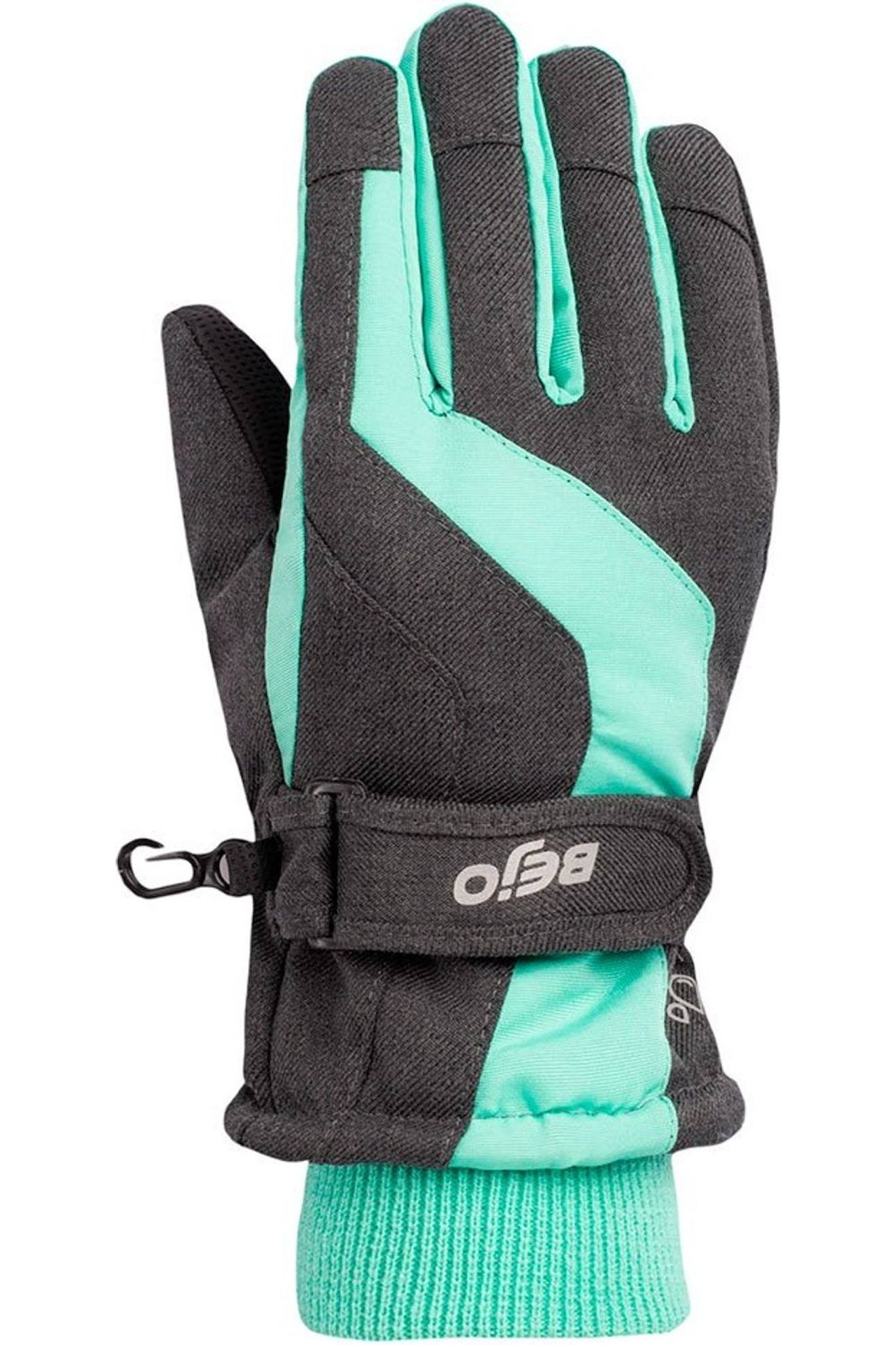 Gants De Ski Motif/style Logo Brise Gris Foncé Chiné / Turquoise