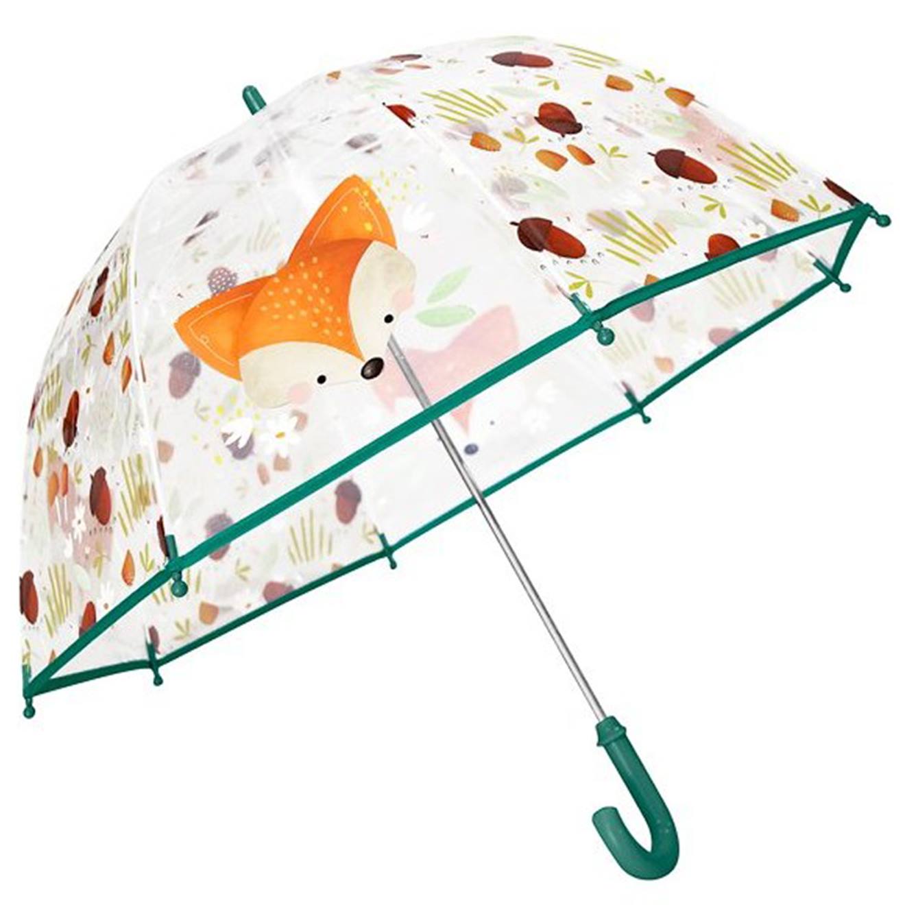 Parapluie Transparent Pour Enfant Animaux Vert Paon