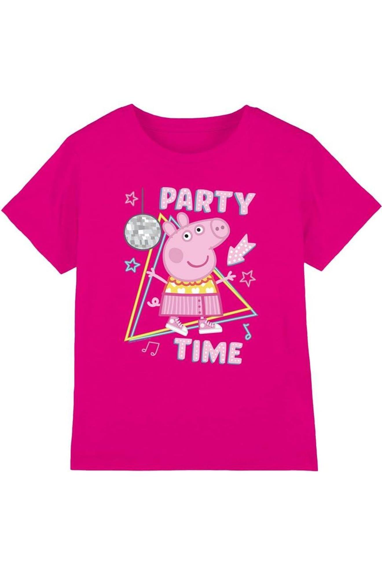 T-shirt Coton Peppa Pig Party Time Fuchsia