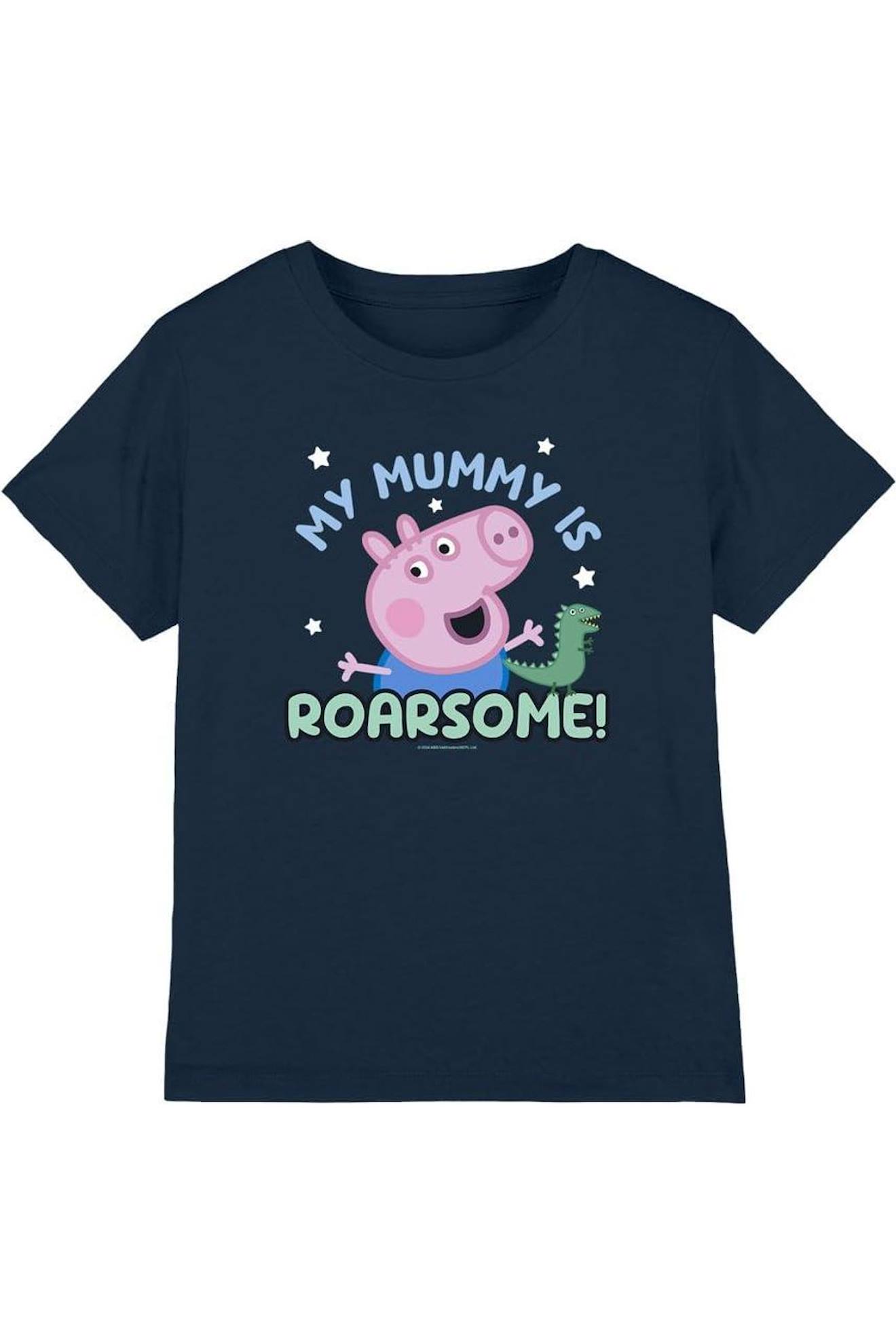 T-shirt George Pig Coton Peppa Pig My Mummy Is Roarsome Bleu Marine