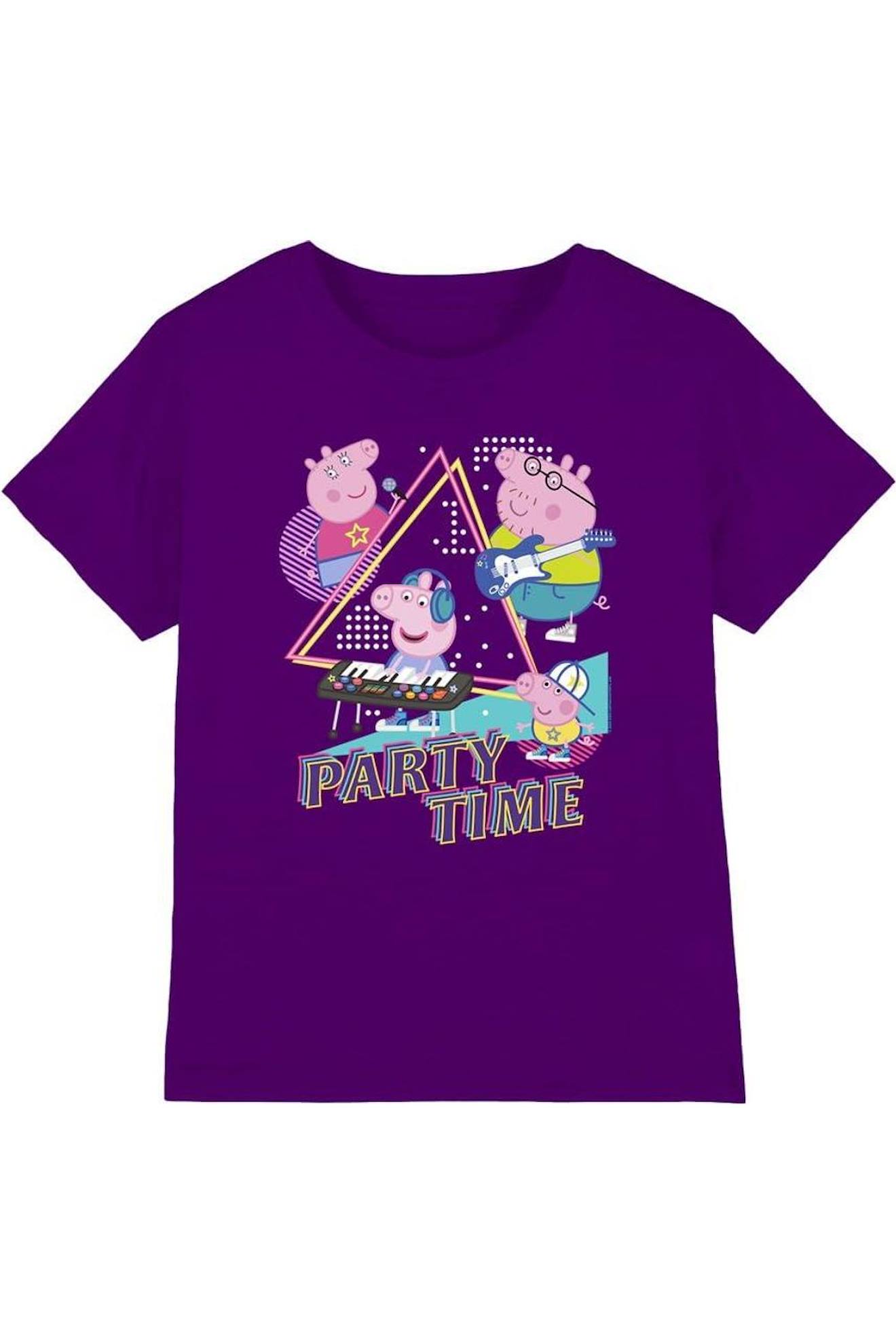 T-shirt Coton Peppa Pig Party Time Violet