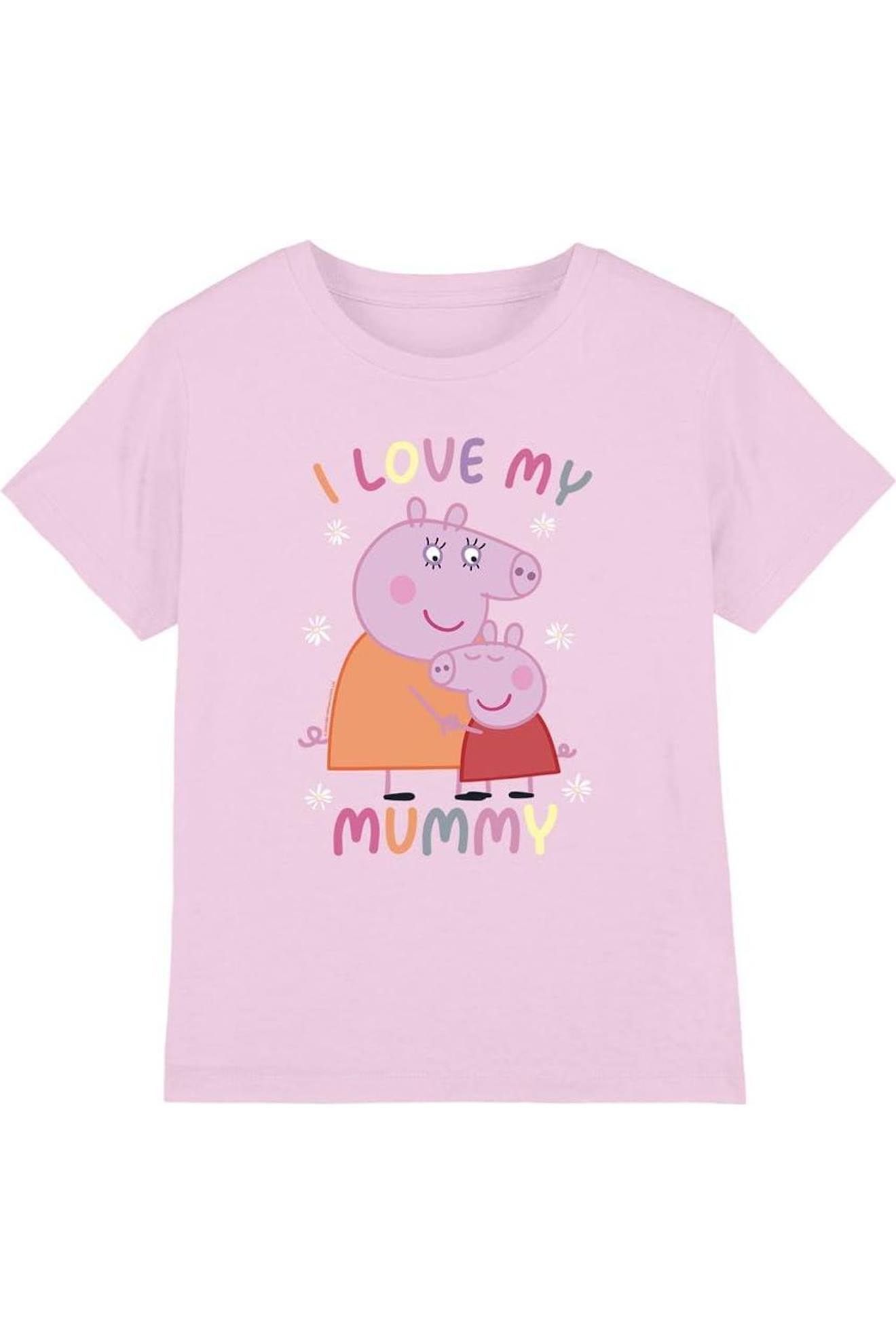 T-shirt Coton Peppa Pig I Love My Mummy Rose Clair