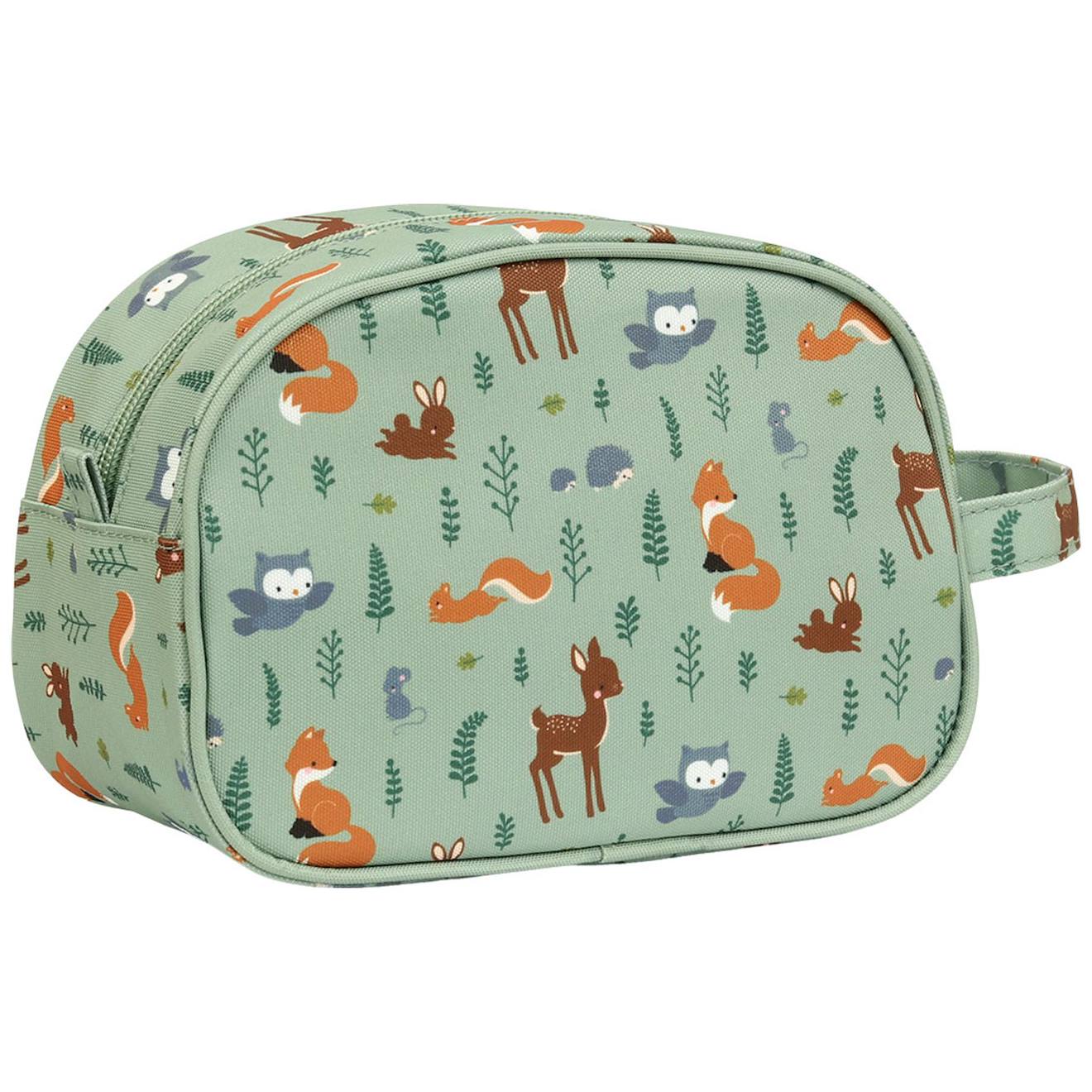 Trousse De Toilette Amis De La Forêt Vert D'eau, Marron, Écru (A Little Lovely Company) - Image 2