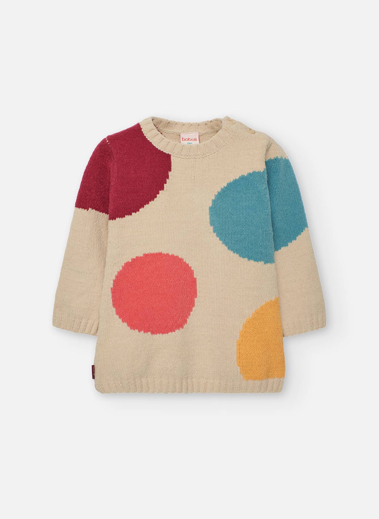 Robe Fille À Pois Beige